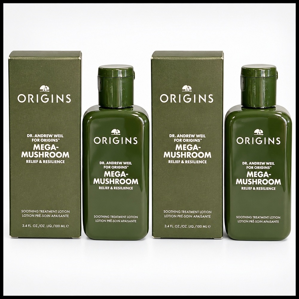 2 x Origins Dr Weil Mega-Mushroom Skin Relief & Resilience Lotion 3.4 fl.oz.